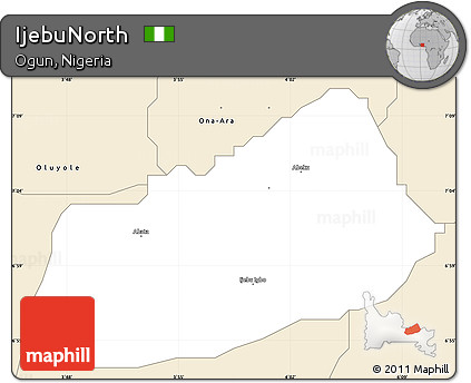 Classic Style Simple Map of IjebuNorth