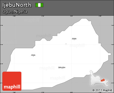 Gray Simple Map of IjebuNorth, single color outside