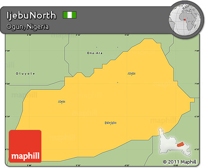 Savanna Style Simple Map of IjebuNorth