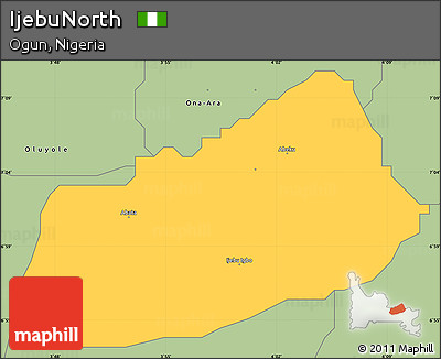 Savanna Style Simple Map of IjebuNorth