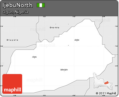 Silver Style Simple Map of IjebuNorth