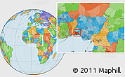 Political Location Map of Ogun, within the entire country