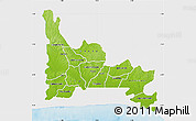 Physical Map of Ogun, single color outside