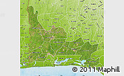 Satellite Map of Ogun, physical outside