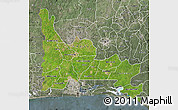 Satellite Map of Ogun, semi-desaturated