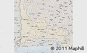 Shaded Relief Map of Ogun, semi-desaturated