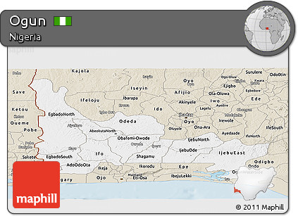 Classic Style Panoramic Map of Ogun