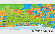 Physical Panoramic Map of Ogun, political outside