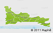 Physical Panoramic Map of Ogun, single color outside