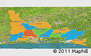 Political Panoramic Map of Ogun, satellite outside