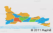 Political Panoramic Map of Ogun, single color outside