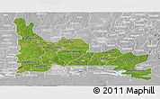 Satellite Panoramic Map of Ogun, lighten, desaturated