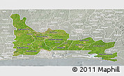 Satellite Panoramic Map of Ogun, lighten, semi-desaturated