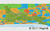 Satellite Panoramic Map of Ogun, political outside