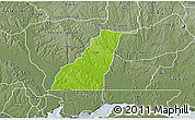 Physical 3D Map of Shagamu, semi-desaturated