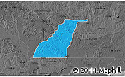Political 3D Map of Shagamu, darken, desaturated