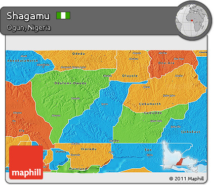 Political 3D Map of Shagamu