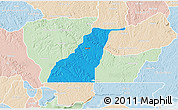 Political 3D Map of Shagamu, lighten