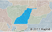 Political 3D Map of Shagamu, lighten, semi-desaturated