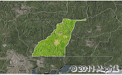 Satellite 3D Map of Shagamu, darken, semi-desaturated