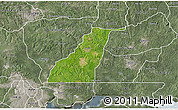 Satellite 3D Map of Shagamu, semi-desaturated