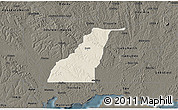 Shaded Relief 3D Map of Shagamu, darken