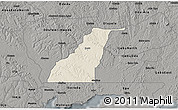 Shaded Relief 3D Map of Shagamu, darken, semi-desaturated