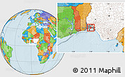 Political Location Map of Shagamu, highlighted country, highlighted parent region