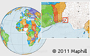 Political Location Map of Shagamu, highlighted country