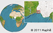 Satellite Location Map of Shagamu, highlighted country, highlighted parent region