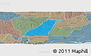 Political Panoramic Map of Shagamu, semi-desaturated