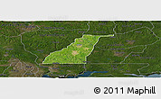Satellite Panoramic Map of Shagamu, darken