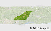 Satellite Panoramic Map of Shagamu, lighten
