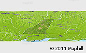 Satellite Panoramic Map of Shagamu, physical outside