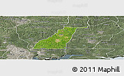 Satellite Panoramic Map of Shagamu, semi-desaturated