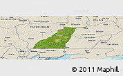 Satellite Panoramic Map of Shagamu, shaded relief outside