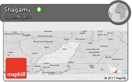Silver Style Panoramic Map of Shagamu