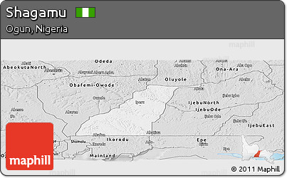 Silver Style Panoramic Map of Shagamu
