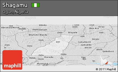 Silver Style Panoramic Map of Shagamu