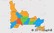 Political Simple Map of Ogun, cropped outside