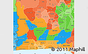 Political Simple Map of Ogun, political shades outside