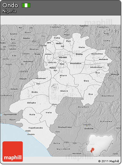 Gray 3D Map of Ondo
