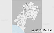 Gray 3D Map of Ondo, single color outside
