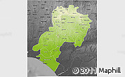 Physical 3D Map of Ondo, darken, desaturated