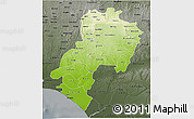 Physical 3D Map of Ondo, darken, semi-desaturated