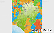 Physical 3D Map of Ondo, political outside