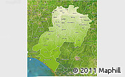 Physical 3D Map of Ondo, satellite outside
