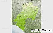 Physical 3D Map of Ondo, semi-desaturated