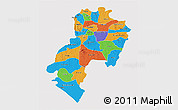 Political 3D Map of Ondo, cropped outside