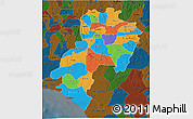 Political 3D Map of Ondo, darken